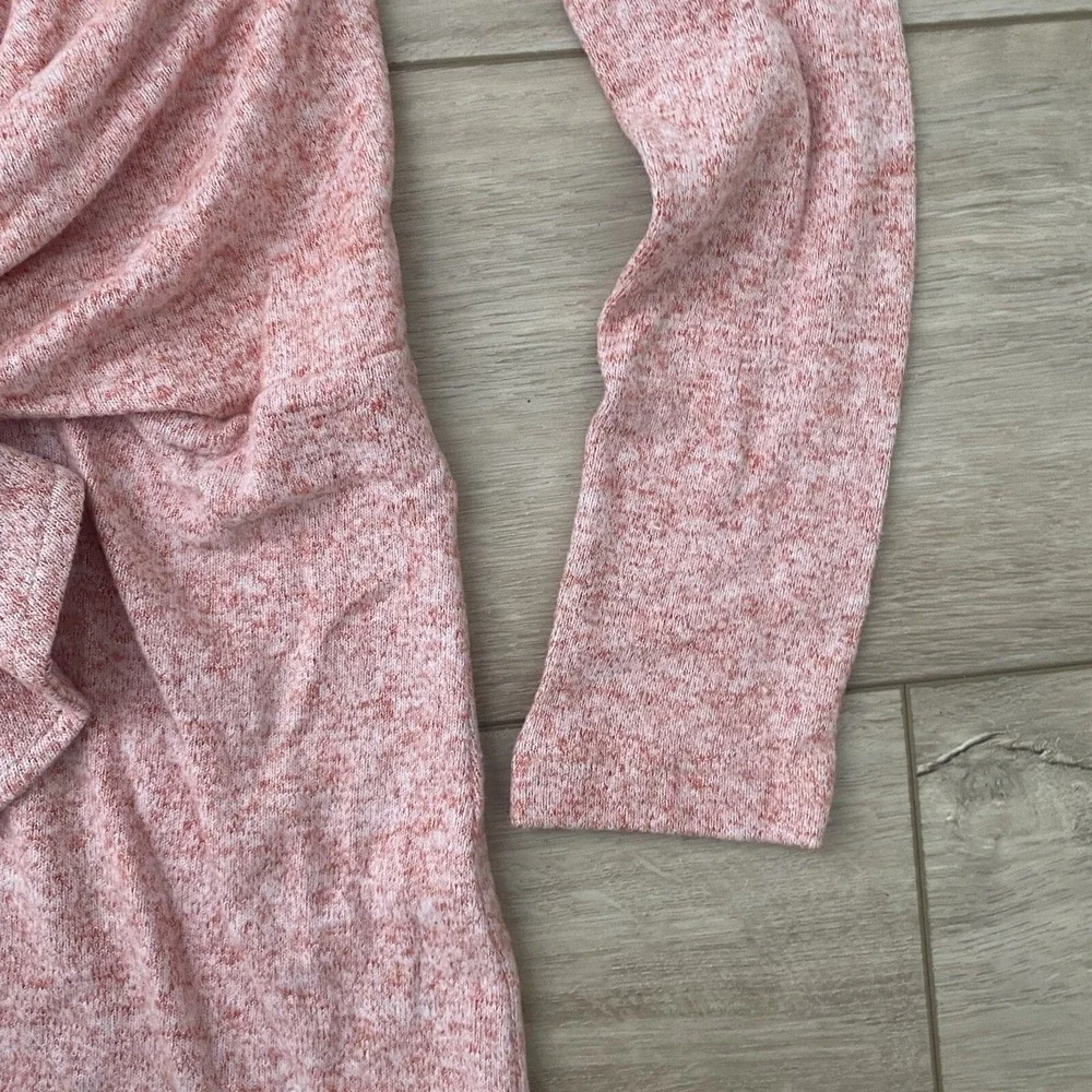 Free People Ginger Cozy Tie Front‎ Sweater Dress Pink V-neck Size Small So Soft!